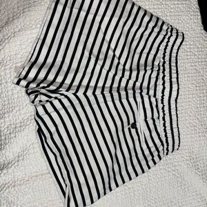 Black and White Striped Shorts